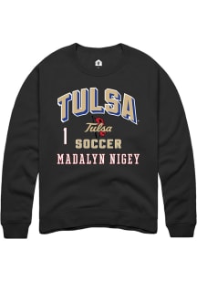 Madalyn Nigey Tulsa Golden Hurricane Mens Black NIL Arch Logo Player Crew
