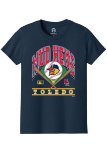 Summit Sportswear Toledo Mud Hens Youth Navy Blue Homefield Short Sleeve T-Shirt
