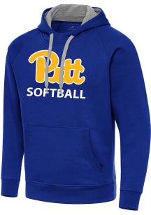 Antigua Pitt Panthers Mens Blue Softball Victory Long Sleeve Hoodie