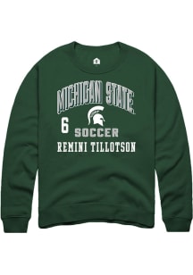 Remini Tillotson Michigan State Spartans Mens Green NIL Arch Logo Player Crew