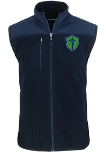 Cutter and Buck Seattle Sounders FC Big and Tall Navy Blue Cascade Sherpa Mens Vest