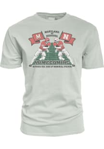 Blue 84 Nebraska Cornhuskers Grey Homecoming Football vs Maryland Terrapins Short Sleeve T Shirt