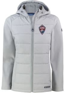 Cutter and Buck Colorado Rapids Womens Grey Evoke Hood Heavy Weight Jacket