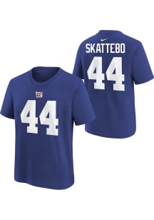 Cam Skattebo New York Giants Youth Blue Home NN Player Tee