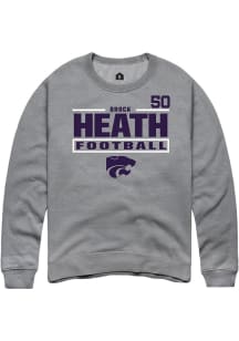 Brock Heath K-State Wildcats Mens Graphite Football NIL Stacked Box Player Crew