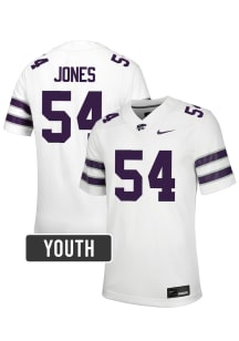 Keiton Jones K-State Wildcats Youth White Nike NIL Name And Number Football Jersey