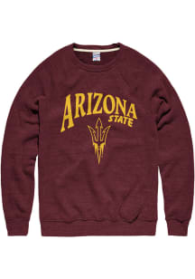 Charlie Hustle Arizona State Sun Devils Mens Maroon Pennant Long Sleeve Fashion Sweatshirt