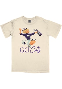 B-Unlimited K-State Wildcats Womens Ivory Vintage Cheerleader Short Sleeve T-Shirt