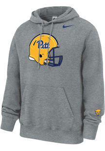 Nike Pitt Panthers Mens Grey Club Fleece Football Long Sleeve Hoodie