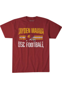 Jayden Maiava USC Trojans Cardinal Red Helmet Hero Short Sleeve Fashion Player T Shirt
