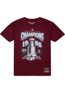 Mitchell and Ness Colorado Avalanche Maroon 1996 Cup Chase Short Sleeve Fashion T Shirt