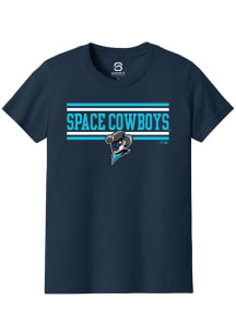 Summit Sportswear Sugar Land Space Cowboys Youth Navy Blue Double Bar Short Sleeve T-Shirt