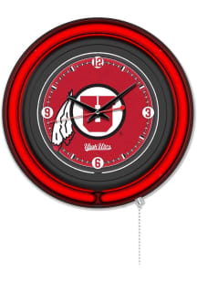 Utah Utes Double Neon Wall Clock