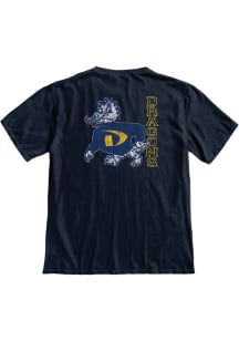 Blue 84 Drexel Dragons Navy Blue Front Back Overdyed Short Sleeve T Shirt