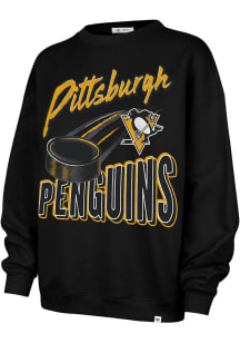 47 Pittsburgh Penguins Womens Black Dime Time Crew Sweatshirt