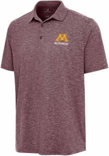 Antigua Minnesota Golden Gophers Mens Maroon Business Par 3 Short Sleeve Polo