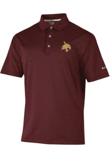 Columbia Texas State Bobcats Mens Maroon Sand Tee Short Sleeve Polo