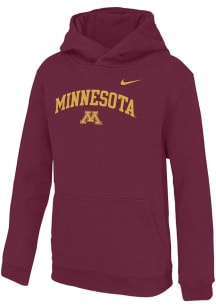 Nike Minnesota Golden Gophers Youth Maroon Arched Wordmark Long Sleeve Hoodie