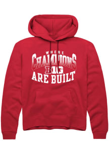 Rally Big Ten Mens Red Champs Arch Long Sleeve Hoodie