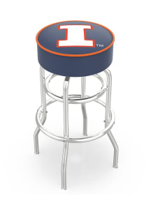 Illinois Fighting Illini Double-Ring Swivel Pub Stool - Black