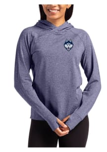 Cutter and Buck UConn Huskies Womens Navy Blue Adapt Knit Hood Hooded Sweatshirt