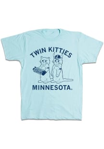 Minnesota Light Blue Twin Kitties Short Sleeve Fashion T Shirt