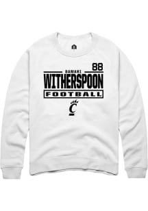DaMari Witherspoon Cincinnati Bearcats Mens White Football NIL Stacked Box Player Crew