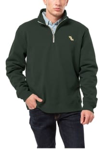 William & Mary Tribe Mens Green Essential 1/4 Zip 2.0 Long Sleeve Qtr Zip Pullover