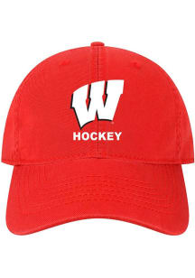 Wisconsin Badgers Hockey EZA Twill Adjustable Hat - Red