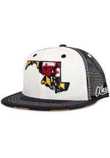 Maryland State Shape Adjustable Hat - White