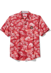 Tommy Bahama Maryland Terrapins Mens Red Paradise Isle Short Sleeve Dress Shirt