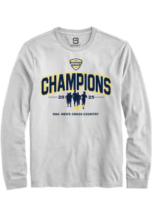 Summit Sportswear Toledo Rockets White 2025 MAC Mens Cross Country Champions Stack Long Sleeve T S..
