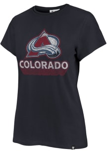 47 Colorado Avalanche Womens Navy Blue Frankie Sweet Spot Short Sleeve T-Shirt