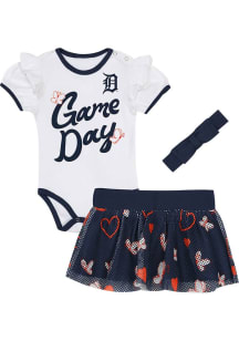 Detroit Tigers Infant Girls Navy Blue At Bat Set Top and Bottom