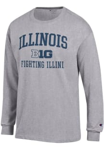 Champion Illinois Fighting Illini Grey Big Ten Jersey Long Sleeve T Shirt