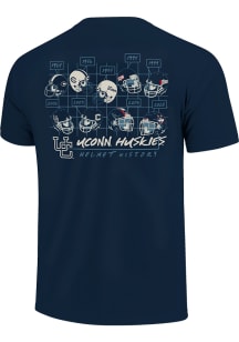 UConn Huskies Navy Blue Helmet History Short Sleeve T Shirt