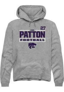 Cub Patton K-State Wildcats Mens Graphite Football NIL Stacked Box Player Hood