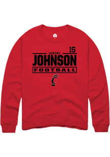 Jamari Johnson Cincinnati Bearcats Mens Red Football NIL Stacked Box Player Crew