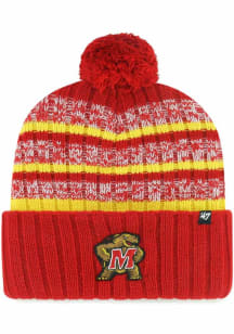 47 Maryland Terrapins Red Tavern Cuff Mens Knit Hat