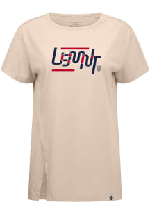 Levelwear USMNT Womens Tan Influx Abstract Short Sleeve T-Shirt