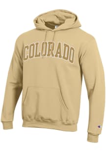 Champion Colorado Buffaloes Mens Gold Arch Name Tonal Twill Powerblend Long Sleeve Hoodie