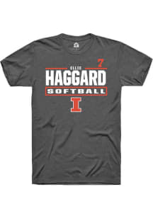 Ellie Haggard  Illinois Fighting Illini Dark Grey Rally NIL Stacked Box Short Sleeve T Shirt