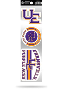 Evansville Purple Aces 3pk Retro Auto Decal - Purple