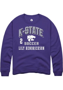 Lily Hendrickson K-State Wildcats Mens Purple NIL Arch Logo Player Crew
