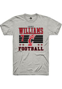 Chance Williams Cincinnati Bearcats Ash Football NIL Striped Short Sleeve Player T Shirt