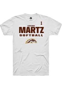 Corinne Martz Western Michigan Broncos White NIL Stacked Box Short Sleeve Player T Shirt