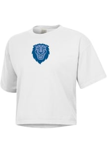 ComfortWash Columbia College Cougars Womens White Boxy Short Sleeve T-Shirt