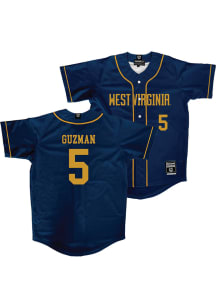 Armani Guzman  West Virginia Mountaineers Mens Navy Blue NIL Baseball Jersey