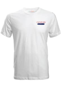 Michigan Womens White Julia Gash Short Sleeve T-Shirt