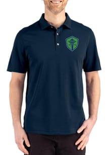 Cutter and Buck Seattle Sounders FC Navy Blue Advantage Refresh Pique Big and Tall Polo